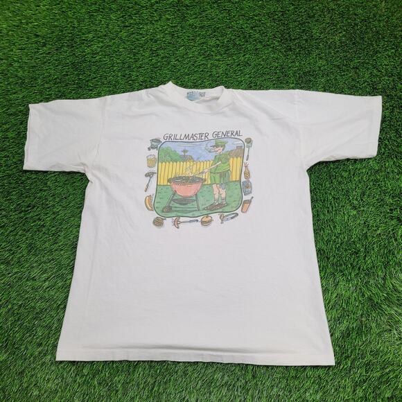 Vintage Funny Militay Humor Shirt XL 23x28 Grillmaster General - Picture 1 of 14